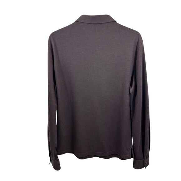 Men’s Giorgio Armani Virgin Wool Brown Lightweight Full Zip Collared Jacket XL - Picture 3 of 11